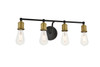 Living District LD4028W22BRB Serif 4 light brass and black Wall Sconce