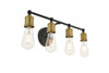 Living District LD4028W22BRB Serif 4 light brass and black Wall Sconce