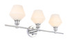 Living District LD2317C Gene 3 light Chrome and Frosted white glass Wall sconce