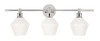 Living District LD2317C Gene 3 light Chrome and Frosted white glass Wall sconce