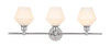 Living District LD2317C Gene 3 light Chrome and Frosted white glass Wall sconce