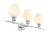 Living District LD2317C Gene 3 light Chrome and Frosted white glass Wall sconce