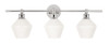 Living District LD2317C Gene 3 light Chrome and Frosted white glass Wall sconce