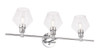 Living District LD2316C Gene 3 light Chrome and Clear glass Wall sconce