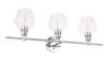 Living District LD2316C Gene 3 light Chrome and Clear glass Wall sconce