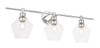 Living District LD2316C Gene 3 light Chrome and Clear glass Wall sconce