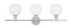 Living District LD2319C Collier 3 light Chrome and Frosted white glass Wall sconce