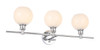 Living District LD2319C Collier 3 light Chrome and Frosted white glass Wall sconce