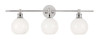 Living District LD2319C Collier 3 light Chrome and Frosted white glass Wall sconce