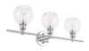 Living District LD2318C Collier 3 light Chrome and Clear glass Wall sconce