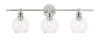 Living District LD2318C Collier 3 light Chrome and Clear glass Wall sconce