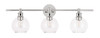 Living District LD2318C Collier 3 light Chrome and Clear glass Wall sconce