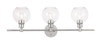 Living District LD2318C Collier 3 light Chrome and Clear glass Wall sconce