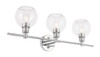 Living District LD2318C Collier 3 light Chrome and Clear glass Wall sconce
