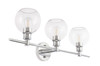 Living District LD2318C Collier 3 light Chrome and Clear glass Wall sconce