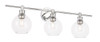 Living District LD2318C Collier 3 light Chrome and Clear glass Wall sconce