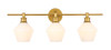 Living District LD2317BR Gene 3 light Brass and Frosted white glass Wall sconce