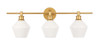 Living District LD2317BR Gene 3 light Brass and Frosted white glass Wall sconce