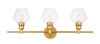 Living District LD2316BR Gene 3 light Brass and Clear glass Wall sconce