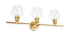 Living District LD2316BR Gene 3 light Brass and Clear glass Wall sconce