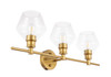 Living District LD2316BR Gene 3 light Brass and Clear glass Wall sconce