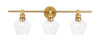 Living District LD2316BR Gene 3 light Brass and Clear glass Wall sconce