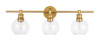 Living District LD2318BR Collier 3 light Brass and Clear glass Wall sconce