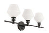 Living District LD2317BK Gene 3 light Black and Frosted white glass Wall sconce