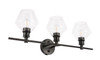 Living District LD2316BK Gene 3 light Black and Clear glass Wall sconce