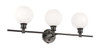 Living District LD2319BK Collier 3 light Black and Frosted white glass Wall sconce