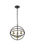 Living District LD4006D14BRD Octavia 3 light Brass and Dark Brown Pendant