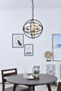 Living District LD4006D14BRD Octavia 3 light Brass and Dark Brown Pendant