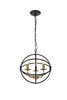 Living District LD4006D14BRD Octavia 3 light Brass and Dark Brown Pendant