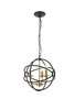 Living District LD4006D14BRD Octavia 3 light Brass and Dark Brown Pendant