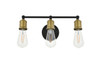 Living District LD4028W16BRB Serif 3 light brass and black Wall Sconce