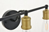 Living District LD4028W16BRB Serif 3 light brass and black Wall Sconce