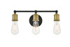Living District LD4028W16BRB Serif 3 light brass and black Wall Sconce