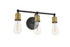 Living District LD4028W16BRB Serif 3 light brass and black Wall Sconce