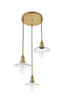 Living District LD4040D19BR Waltz 3 light brass Pendant