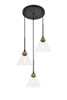 Living District LD4017D18BRB Histoire 3 light brass and black Pendant