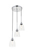 Living District LD4013D16C Felicity 3 light chrome Pendant