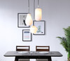 Living District LD2269C Gene 3 light Chrome and Frosted white glass pendant