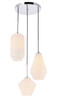 Living District LD2269C Gene 3 light Chrome and Frosted white glass pendant