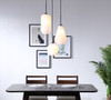 Living District LD2269BK Gene 3 light Black and Frosted white glass pendant