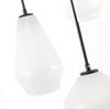 Living District LD2269BK Gene 3 light Black and Frosted white glass pendant