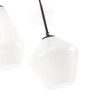 Living District LD2269BK Gene 3 light Black and Frosted white glass pendant