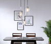 Living District LD2268C Gene 3 light Chrome and Clear glass pendant