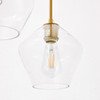 Living District LD2268BR Gene 3 light Brass and Clear glass pendant