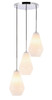 Living District LD2263C Gene 3 light Chrome and Frosted white glass pendant