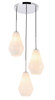 Living District LD2263C Gene 3 light Chrome and Frosted white glass pendant